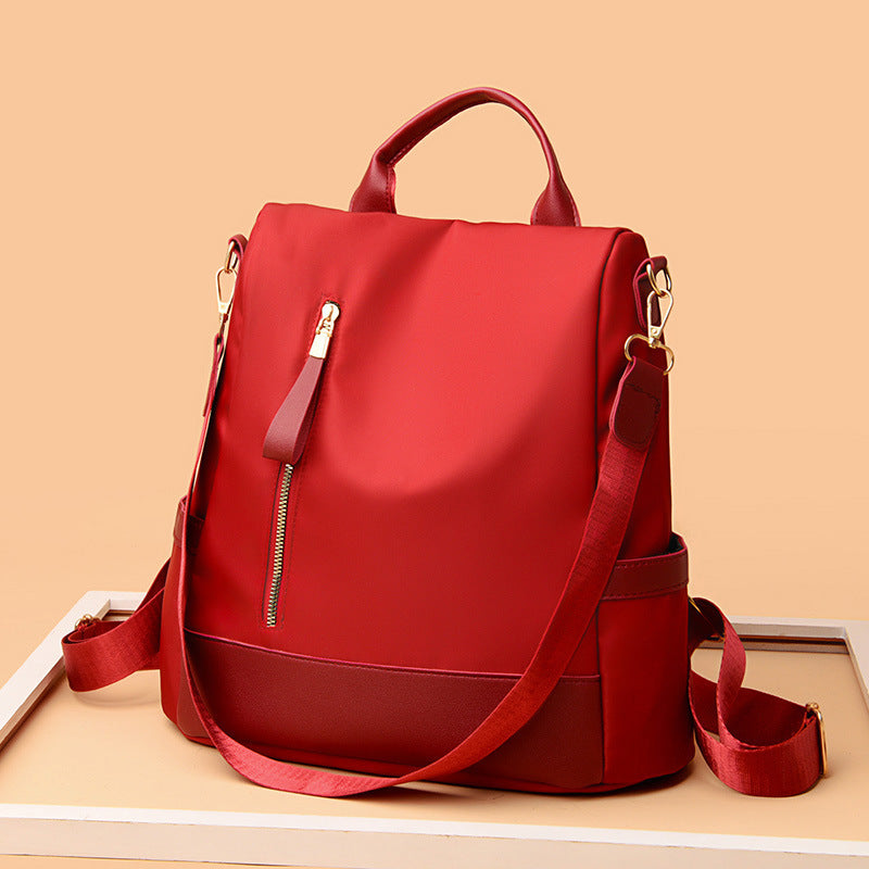 Fashion Simple Solid Color Three-purpose Anti-theft Backpack Outdoor